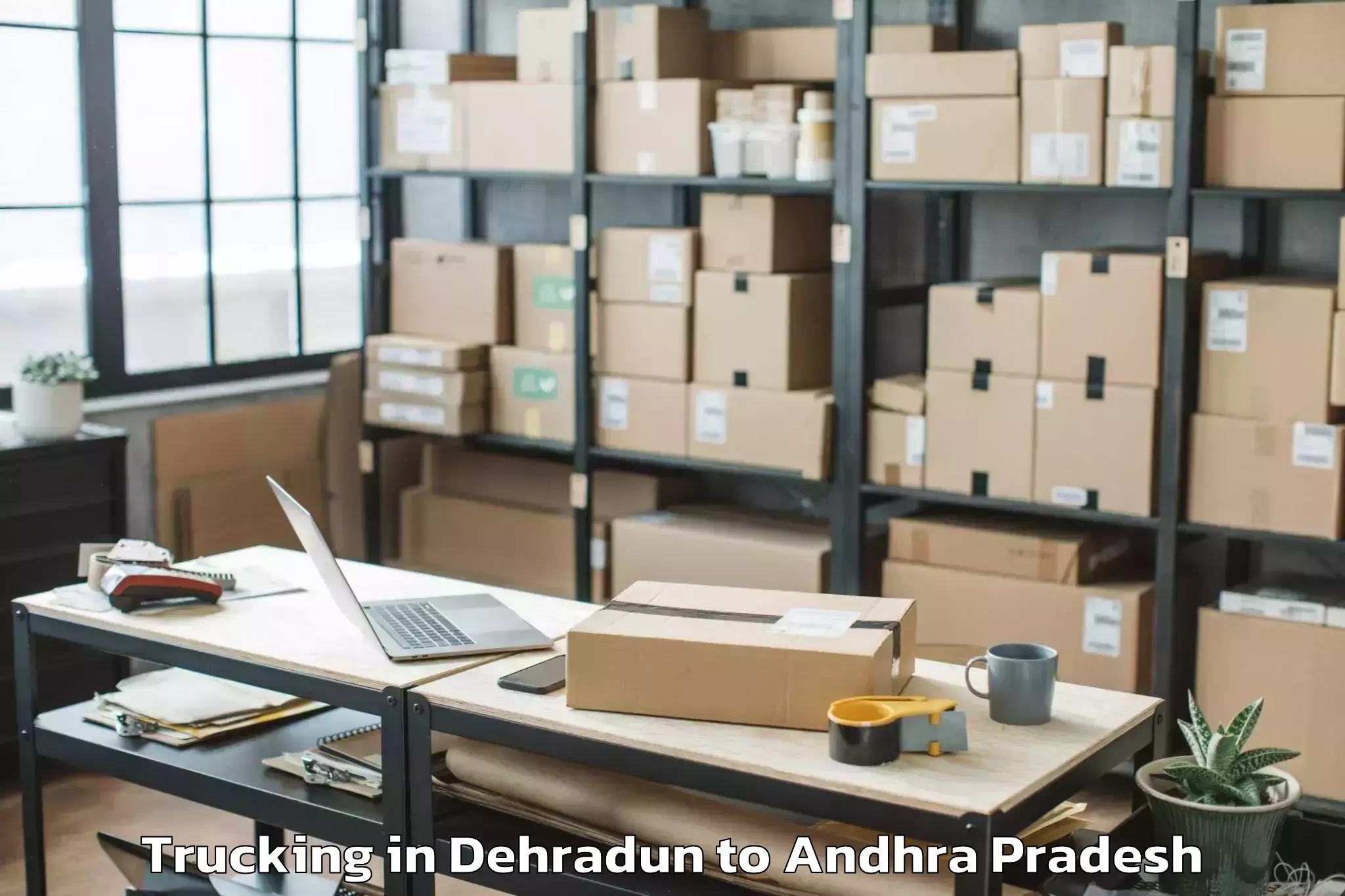 Book Your Dehradun to Nidamarru Trucking Today